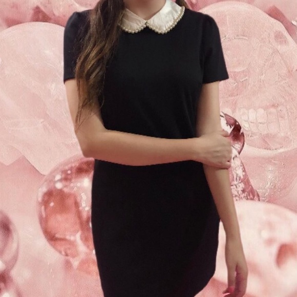 Dresses & Skirts - Faux Pearl-collar Black Baby Doll Dress Wednesday Addams Dress